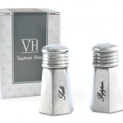 Vagabond House Medici Living Pewter Vintage Salt & Pepper Set