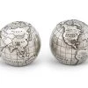 Vagabond House Medici Living Pewter World Globe Salt & Pepper Set