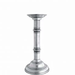Vagabond House Medici Living Classic Pewter Pillar Candlestick