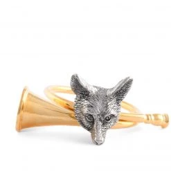 Vagabond House Golden Hurt Horn Napkin Ring Morning Hunt