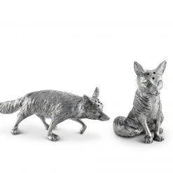 Vagabond House Pewter Foxes Salt & Pepper Set