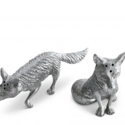 Vagabond House Pewter Foxes Salt & Pepper Set