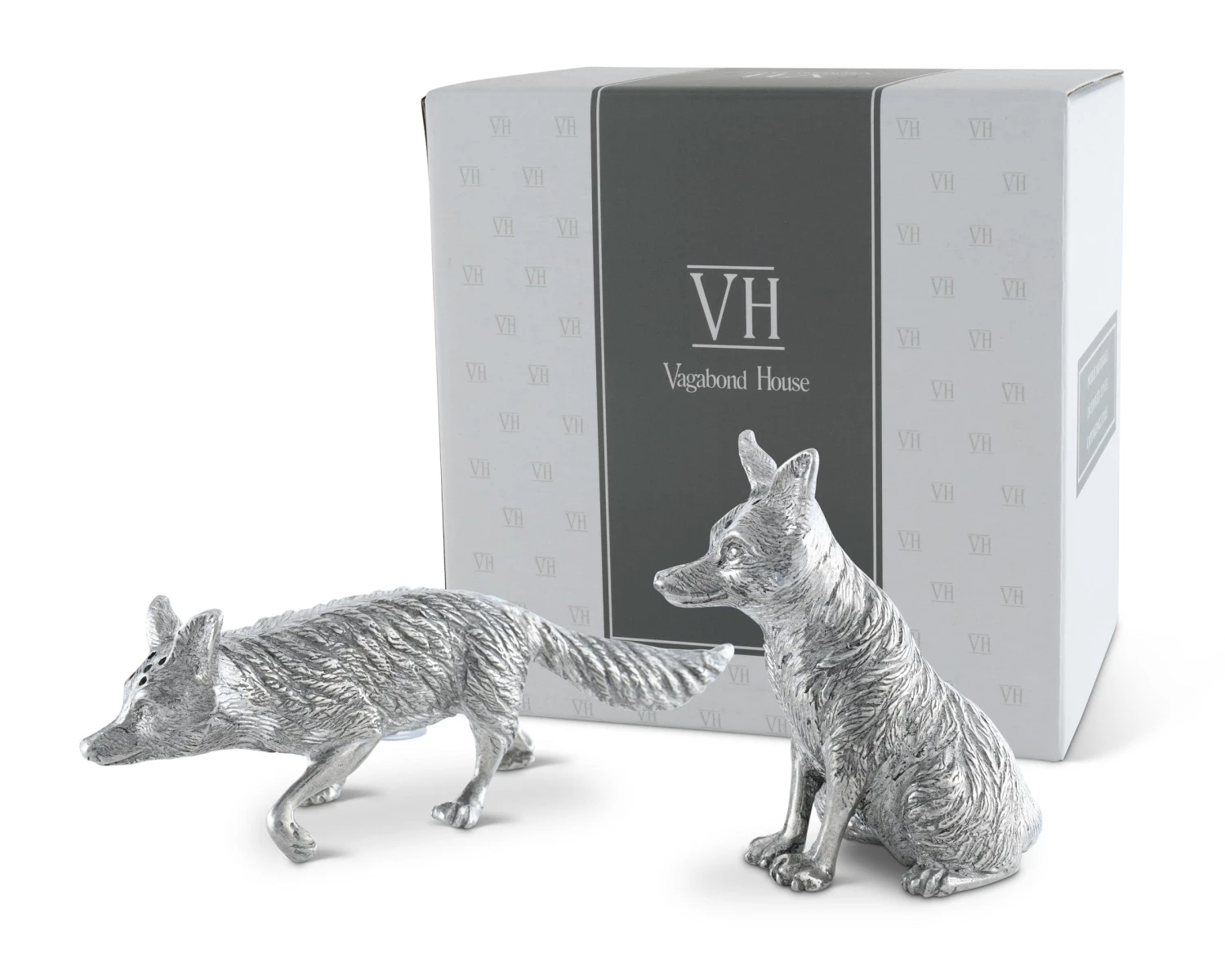 Vagabond House Pewter Foxes Salt & Pepper Set 3 Vagabond House Pewter Foxes Salt & Pepper Set