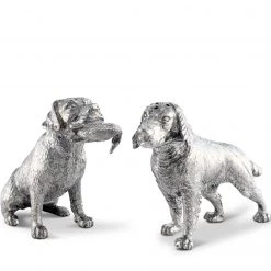 Vagabond House Pewter Hunting Dogs Salt & Pepper Set