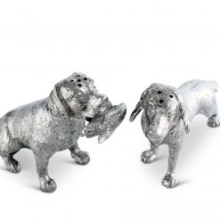 Vagabond House Pewter Hunting Dogs Salt & Pepper Set