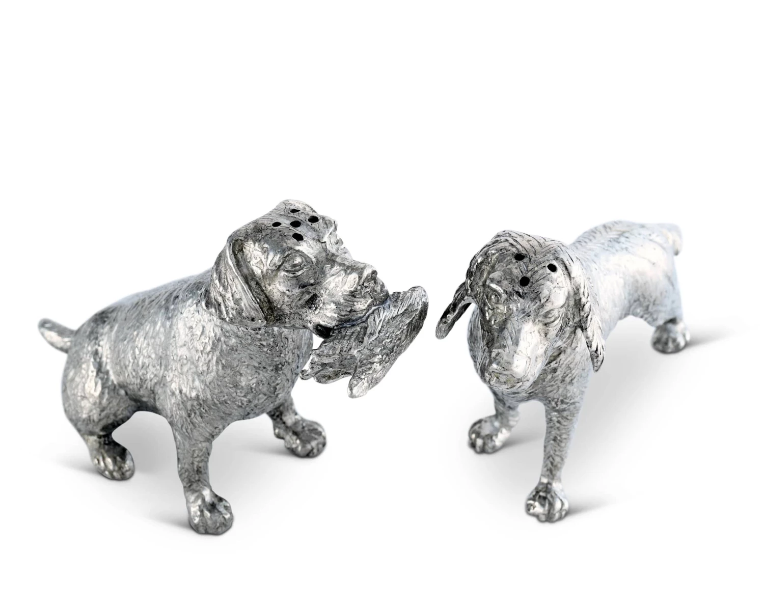 Vagabond House Pewter Hunting Dogs Salt & Pepper Set 2 Vagabond House Pewter Hunting Dogs Salt & Pepper Set