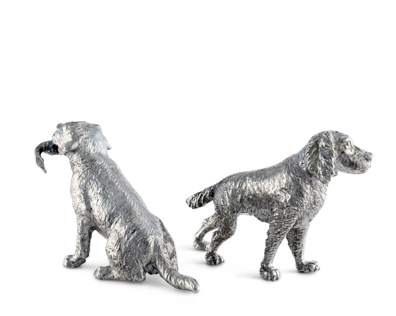 Vagabond House Pewter Hunting Dogs Salt & Pepper Set 4 Vagabond House Pewter Hunting Dogs Salt & Pepper Set