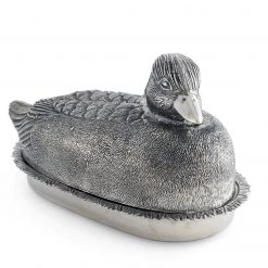 Vagabond House Pewter Mallard Duck Butter Dish Morning Hunt