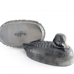 Vagabond House Pewter Mallard Duck Butter Dish Morning Hunt
