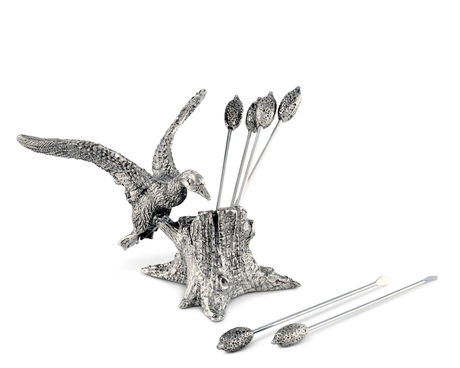 Vagabond House Pewter Mallard Duck Cheese Pick Set Morning Hunt 1 Vagabond House Pewter Mallard Duck Cheese Pick Set Morning Hunt