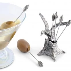 Vagabond House Pewter Mallard Duck Cheese Pick Set Morning Hunt 8 Vagabond House Pewter Mallard Duck Cheese Pick Set Morning Hunt