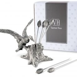 Vagabond House Pewter Mallard Duck Cheese Pick Set Morning Hunt 9 Vagabond House Pewter Mallard Duck Cheese Pick Set Morning Hunt