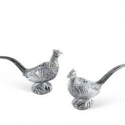 Vagabond House Pewter Pheasants Salt & Pepper Set Morning Hunt
