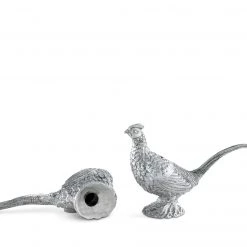 Vagabond House Pewter Pheasants Salt & Pepper Set Morning Hunt
