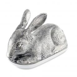 Vagabond House Morning Hunt Pewter Rabbit Butter Dish