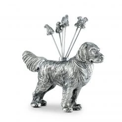 Vagabond House Pewter Retriever Cheese Picks