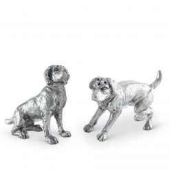 Vagabond House Morning Hunt Pewter Spaniel Salt & Pepper Set