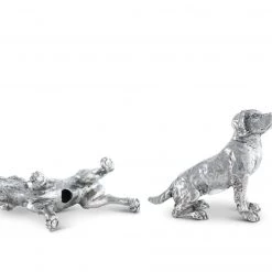 Vagabond House Morning Hunt Pewter Spaniel Salt & Pepper Set