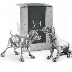Vagabond House Morning Hunt Pewter Spaniel Salt & Pepper Set