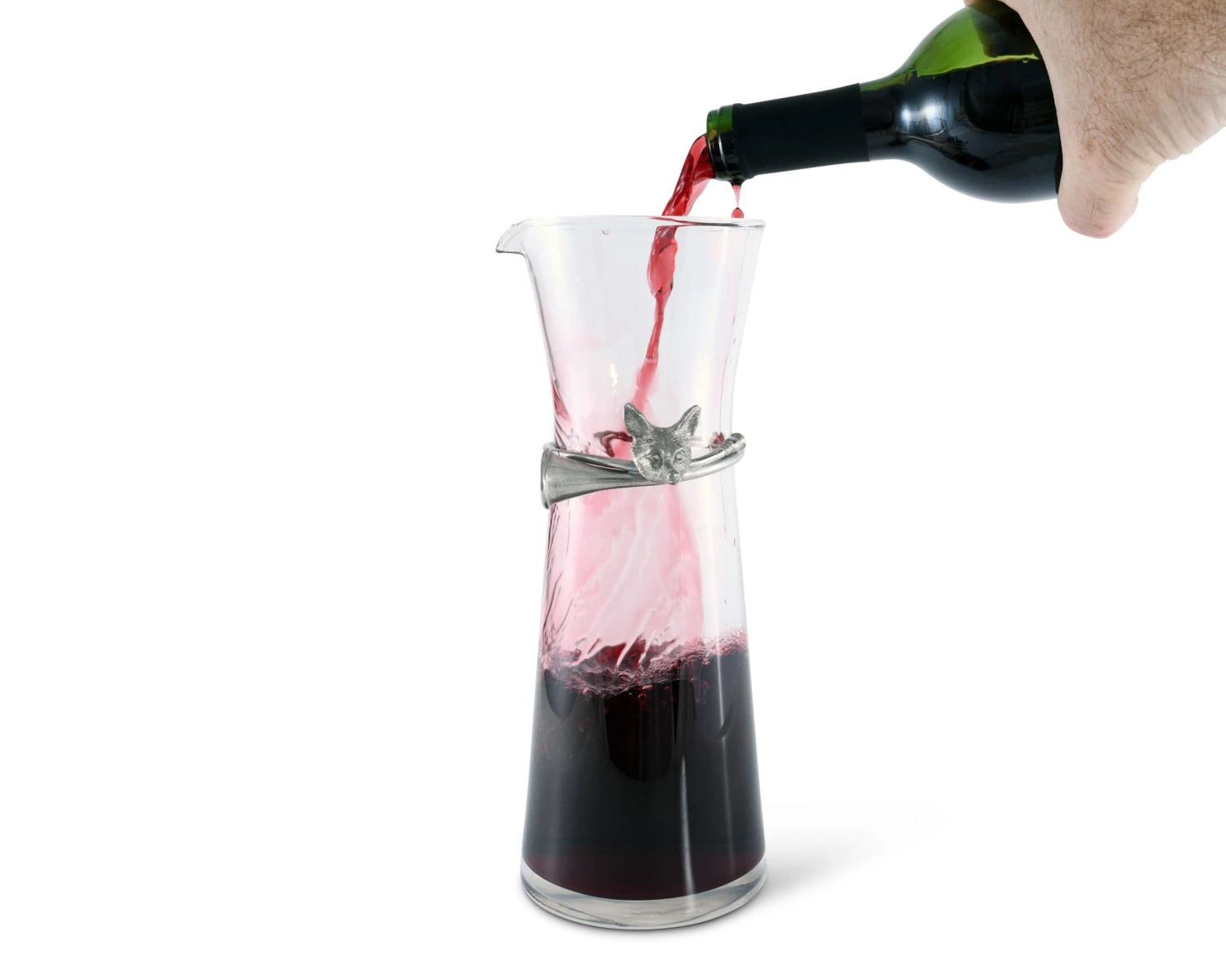 Vagabond House Morning Hunt Wine Carafe With Pewter Hunt Equestrian Horn 1 Vagabond House Morning Hunt Wine Carafe With Pewter Hunt Equestrian Horn