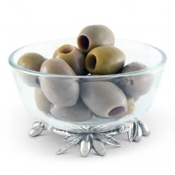 Vagabond House Olive Grove Glass & Pewter Bowl