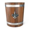 Vagabond House Fleur De Lies Teak Ice Bucket - Steel Insert Provencal
