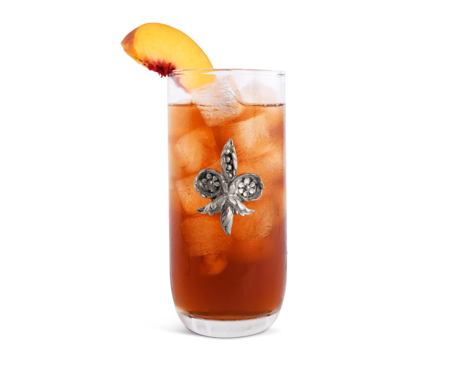 Vagabond House Fleur De Lis Ice Tea Glass 1 Vagabond House Fleur De Lis Ice Tea Glass