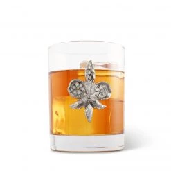 Vagabond House Provencal Fleur De Lys Double Old Fashion Bar Glass 7 Vagabond House Provencal Fleur De Lys Double Old Fashion Bar Glass