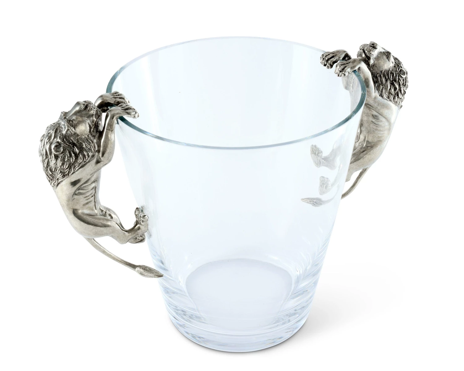 Vagabond House Glass Ice Bucket Lion Handles 2 Vagabond House Glass Ice Bucket Lion Handles