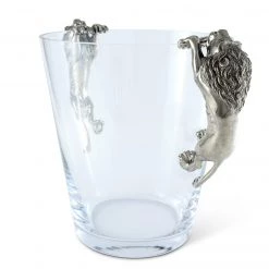Vagabond House Glass Ice Bucket Lion Handles 6 Vagabond House Glass Ice Bucket Lion Handles