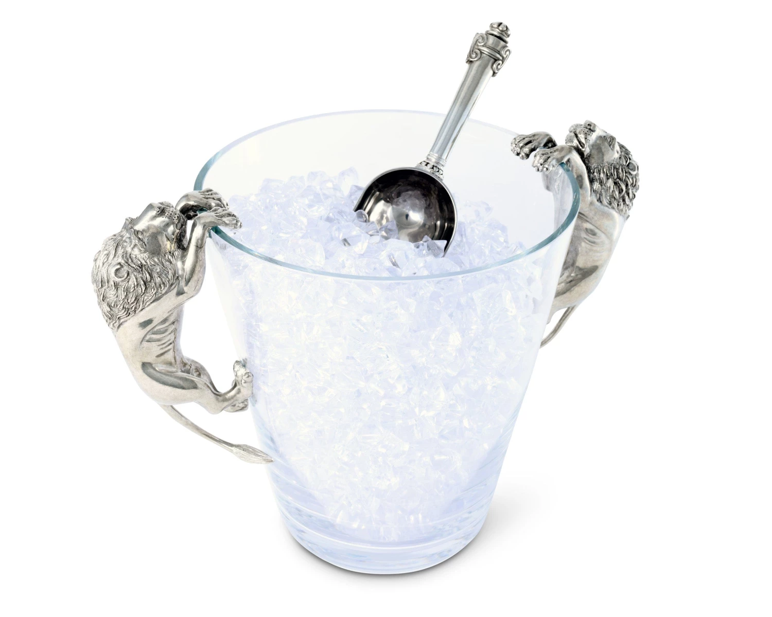 Vagabond House Glass Ice Bucket Lion Handles 4 Vagabond House Glass Ice Bucket Lion Handles