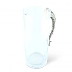 Vagabond House Glass Pitcher Pewter Giraffe Handle Safari