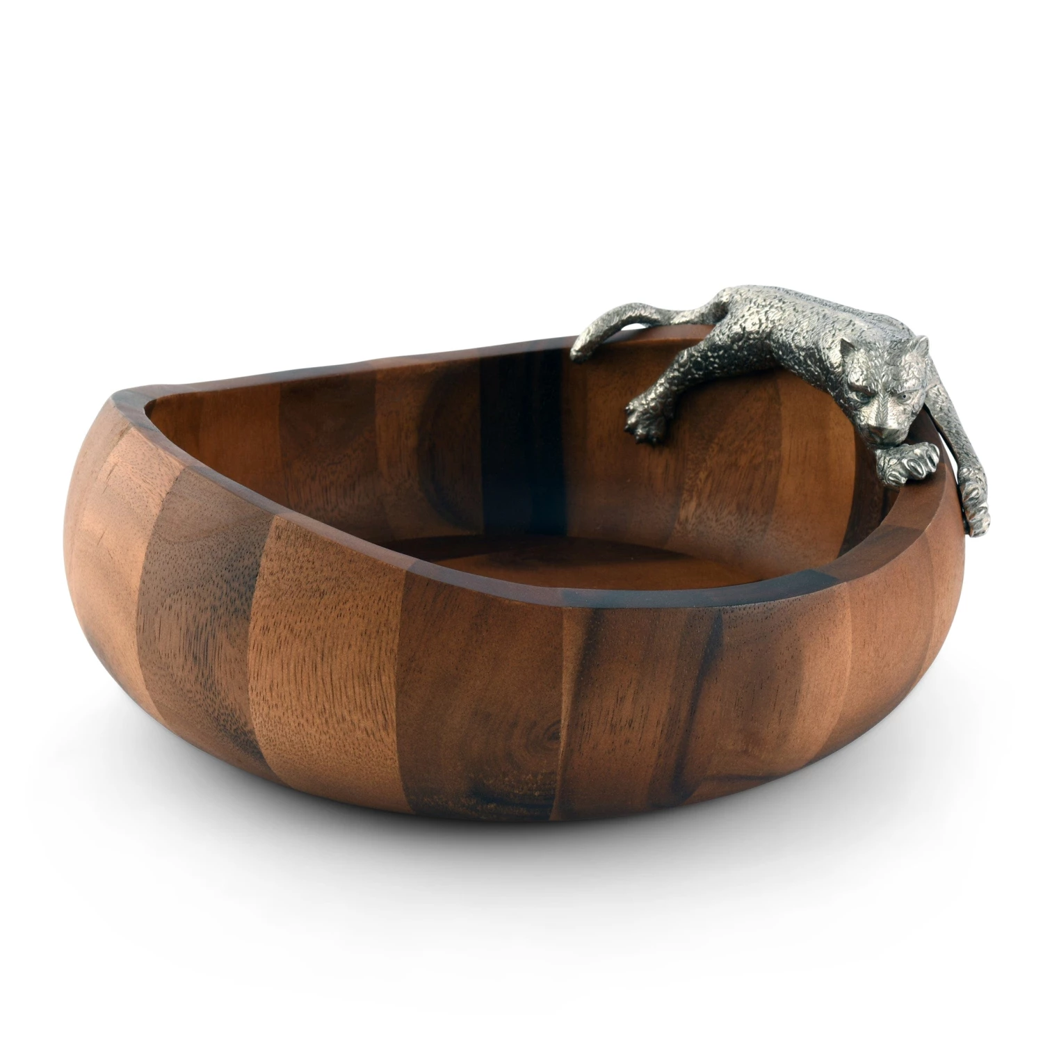 Vagabond House Safari Leopard Wood Salad Bowl - Large 1 Vagabond House Safari Leopard Wood Salad Bowl - Large