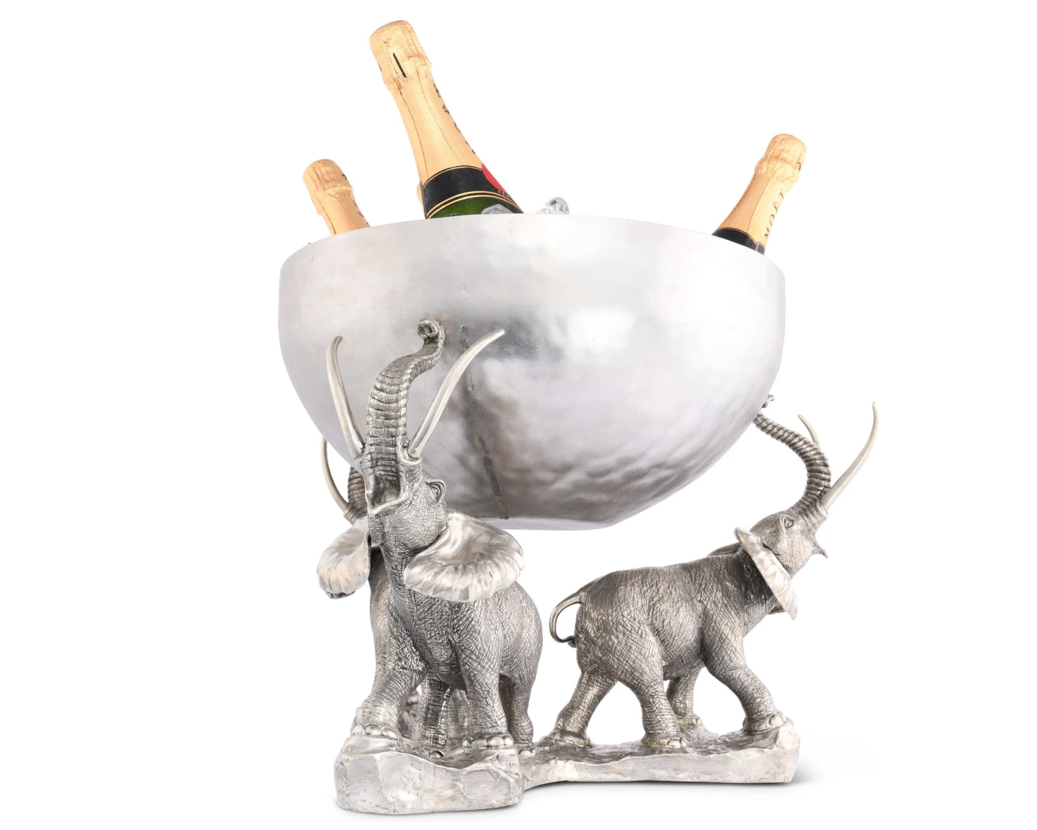 Vagabond House Pewter Elephant Trio Ice / Punch Tub Stainless 3 Vagabond House Pewter Elephant Trio Ice / Punch Tub Stainless
