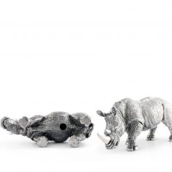 Vagabond House Safari Pewter Rhinos Salt & Pepper Set