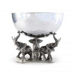 Vagabond House Stainless Nut Bowl - Pewter Elephant Base
