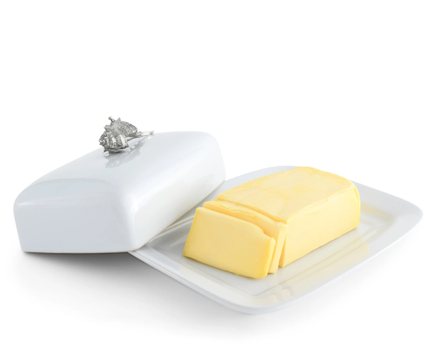 Vagabond House Conch Shell Stoneware Butter Dish 1 Vagabond House Conch Shell Stoneware Butter Dish