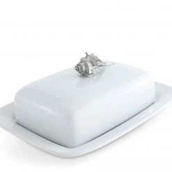 Vagabond House Conch Shell Stoneware Butter Dish 10 Vagabond House Conch Shell Stoneware Butter Dish