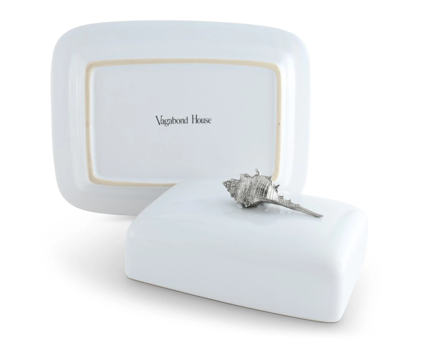 Vagabond House Conch Shell Stoneware Butter Dish 5 Vagabond House Conch Shell Stoneware Butter Dish