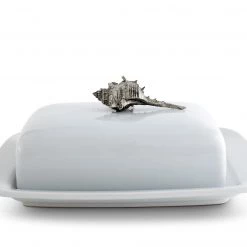Vagabond House Conch Shell Stoneware Butter Dish 13 Vagabond House Conch Shell Stoneware Butter Dish