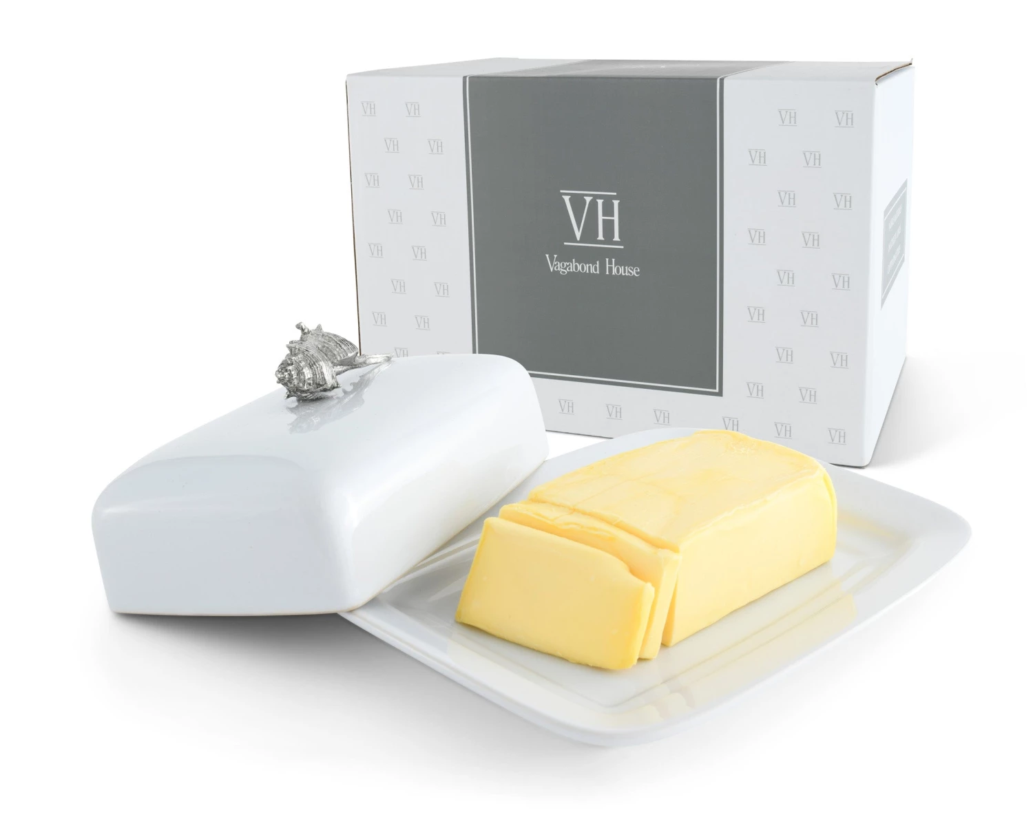 Vagabond House Conch Shell Stoneware Butter Dish 8 Vagabond House Conch Shell Stoneware Butter Dish