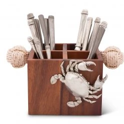 Vagabond House Crab Flatware Caddy Sea And Shore