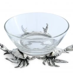 Vagabond House Sea And Shore Crab Glass Dip Bowl 7 Vagabond House Sea And Shore Crab Glass Dip Bowl