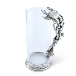 Vagabond House Glass Pitcher Pewter Marine Life Handle