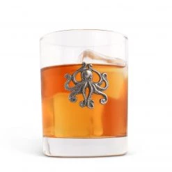 Vagabond House Octopus Double Old Fashion Bar Glass Sea And Shore