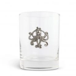 Vagabond House Octopus Double Old Fashion Bar Glass Sea And Shore