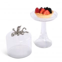 Vagabond House Octopus Glass Covered Cake / Dessert Stand