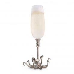 Vagabond House Octopus Pewter Stem Champagne Flute