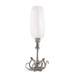 Vagabond House Octopus Pewter Stem Champagne Flute