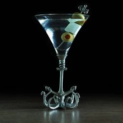 Vagabond House Sea And Shore Octopus Pewter Stem Cocktail Glass